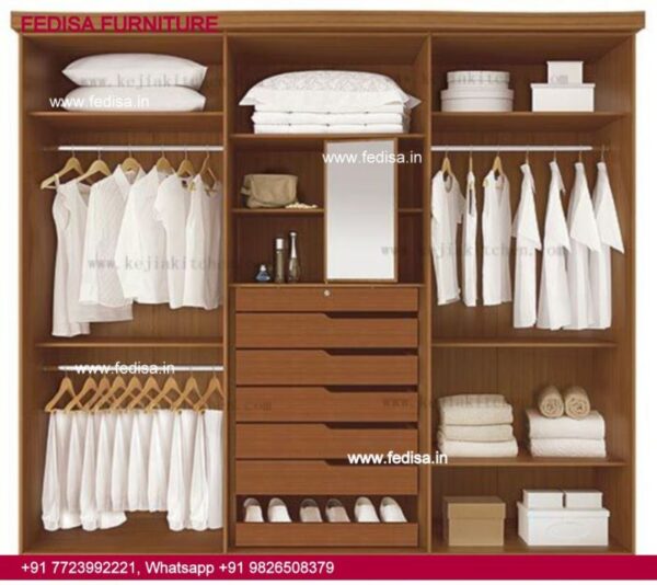 Wall To Wall Almirah Design Wardrobe With Dressing Table Room Kabat Design