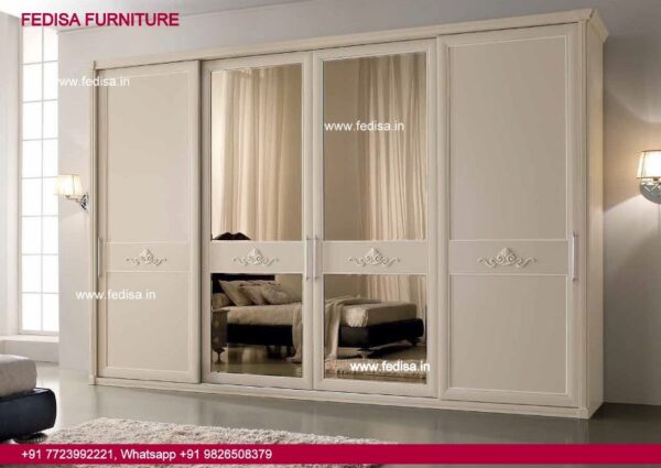 Simple Wall Almirah Design Bedroom Wardrobe Brown And White Almirah Design