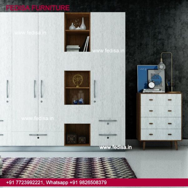 Wall Almirah With Mirror Wardrobe With Dressing Table Corner Wooden Almirah