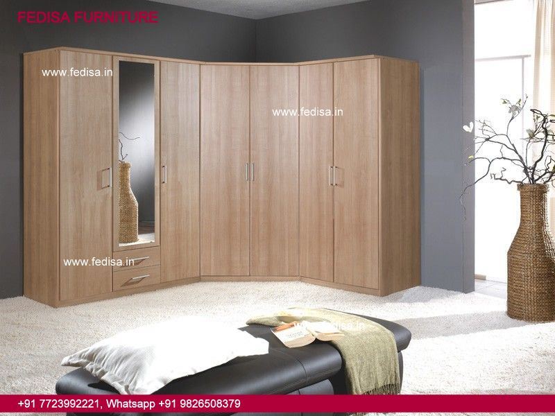 Wooden Almirah Design 2 Door Bedroom Wardrobe Cupboard Compartment Design