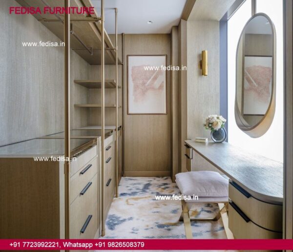 Wooden Almirah Sliding Door Wardrobe With Dressing Table Closet Design For Small Room